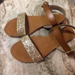 Gold and brown sandals